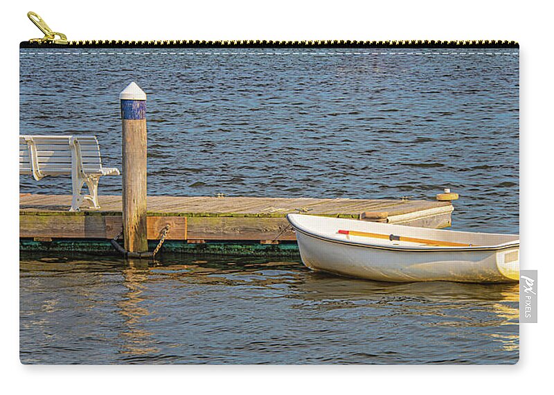 Boat Zip Pouch featuring the photograph Vacancies At The Boat Dock by Gary Slawsky