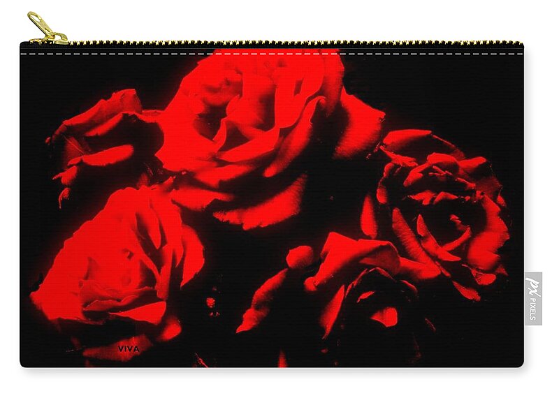 Valentine Zip Pouch featuring the photograph Valentine Roses - Billboard by VIVA Anderson