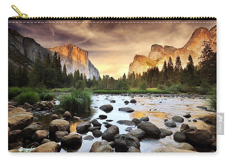 Scenics Zip Pouch featuring the photograph Valley Of Gods by John B. Mueller Photography