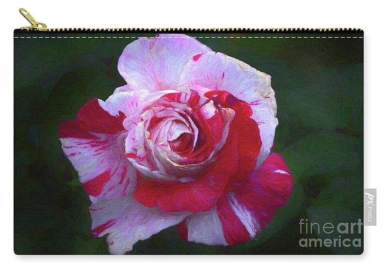Fire Zip Pouch featuring the photograph Vampire Rose by Diana Mary Sharpton