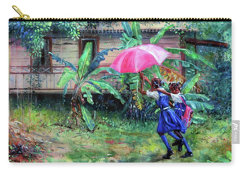 Caribbean Zip Pouch featuring the painting Van Ka Vante by Jonathan Gladding