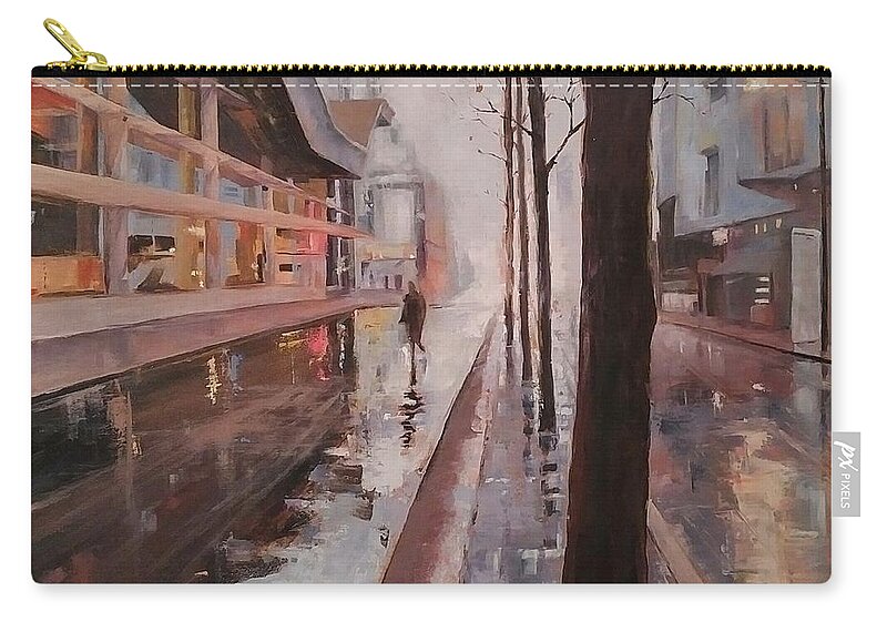 Cityscape Carry-all Pouch featuring the painting Vancouver 7 am by Sheila Romard
