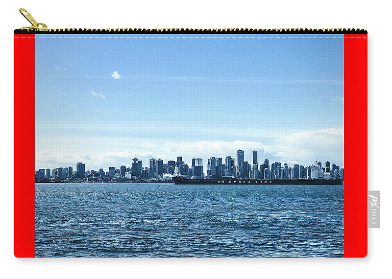 Vancouver Gastown Canada Zip Pouch featuring the photograph Vancouver from North Vancouver British Columbia 5228 by Amyn Nasser