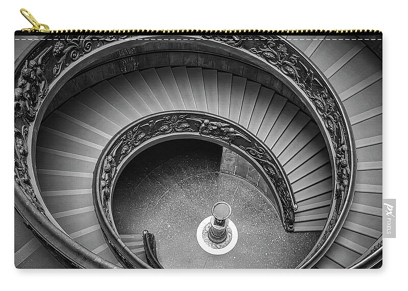 3scape Zip Pouch featuring the photograph Vatican Stairs by Adam Romanowicz
