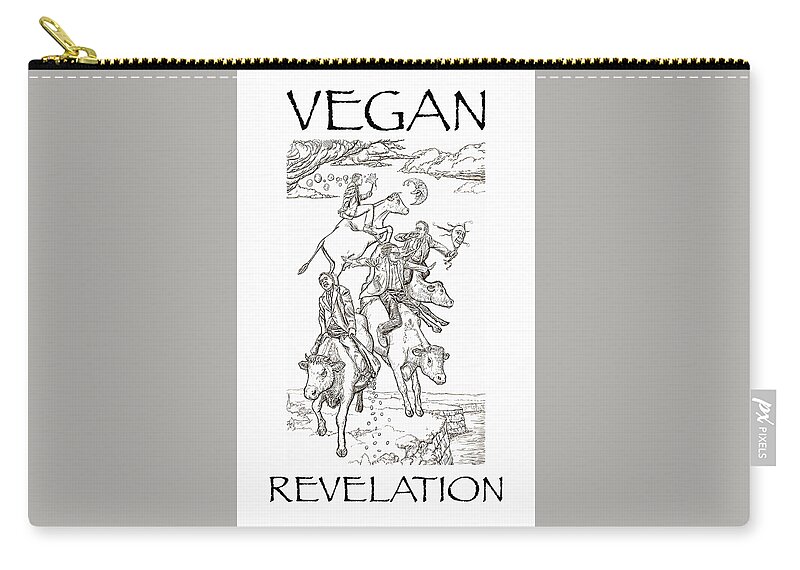 Vegan Zip Pouch featuring the digital art VEGAN Revelation by Russell Kightley