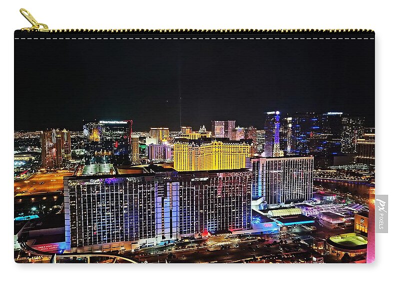 Vegas Lights Carry-all Pouch featuring the photograph Vegas baby by Shalane Poole