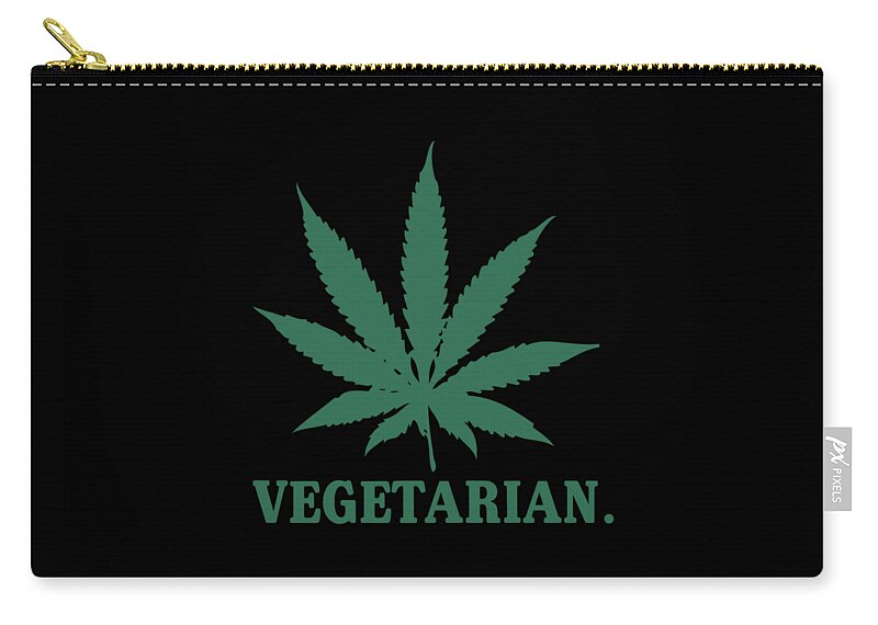 Sarcastic Carry-all Pouch featuring the digital art Vegetarian Cannabis Weed by Flippin Sweet Gear