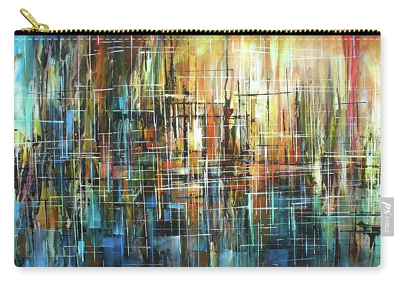  Zip Pouch featuring the painting Veil of deceit by Michael Lang