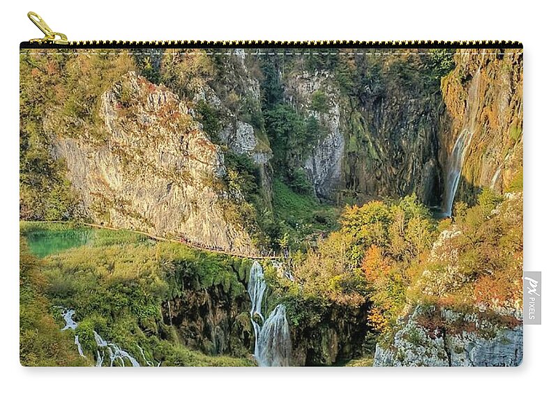 Plitvice Lakes Carry-all Pouch featuring the photograph Veliki Slap Waterfall 2 by Yvonne Jasinski