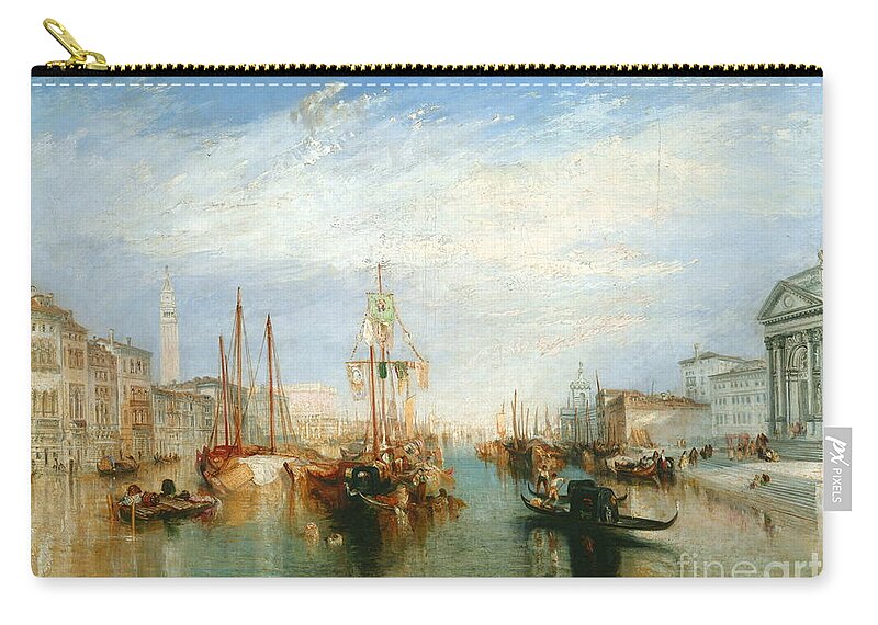 J. M. W. Turner Zip Pouch featuring the painting Venice from the Porch of Madonna della Salute by William Turner