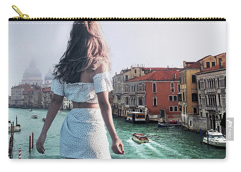 Digitalart Zip Pouch featuring the digital art Venice Giant by Swissgo4design