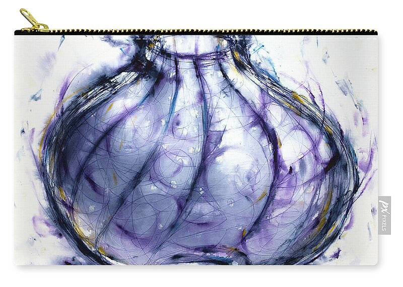  Zip Pouch featuring the painting 'Vessel of Tears' by Petra Rau