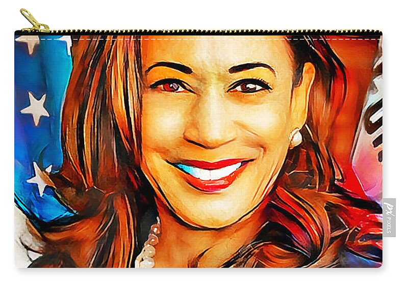 Wingsdomain Zip Pouch featuring the photograph Vice Presidential Kamala Harris 20201107 by Wingsdomain Art and Photography