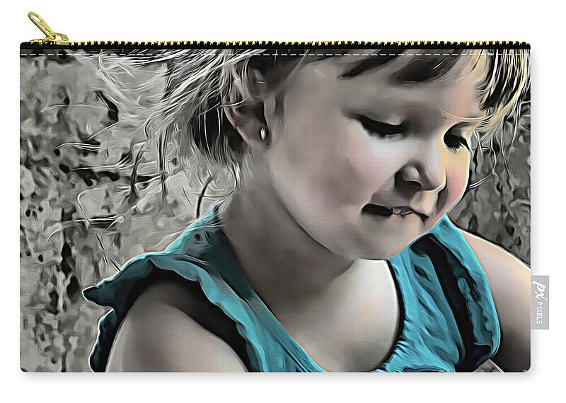 Child Zip Pouch featuring the photograph Victoria in Blue by Diana Mary Sharpton