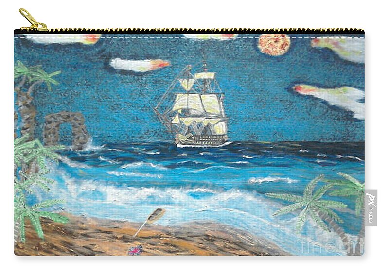 Hms Victory Carry-all Pouch featuring the painting Victory in Paradise by David Westwood