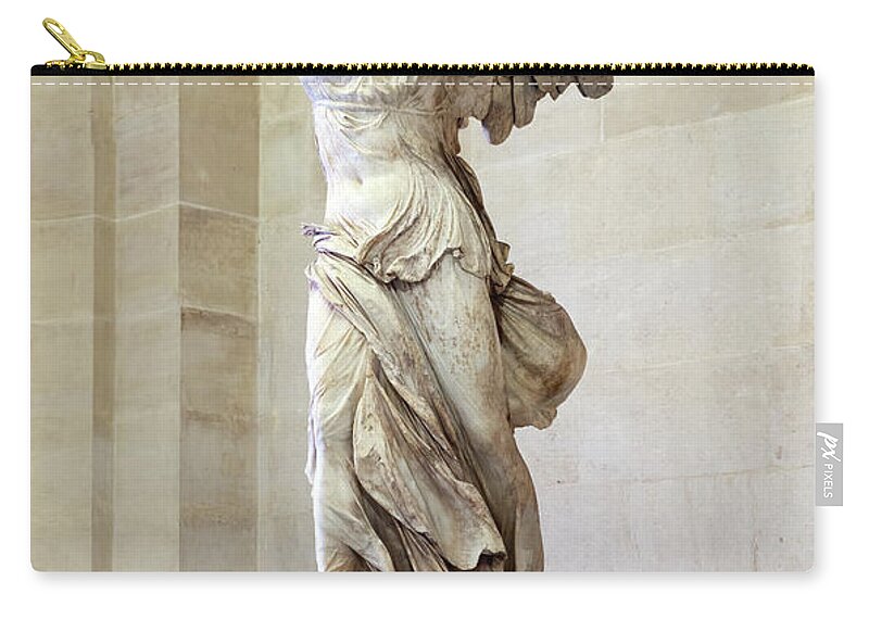 Victory Of Samothrace Zip Pouch featuring the photograph Victory of Samothrace 02 by Weston Westmoreland