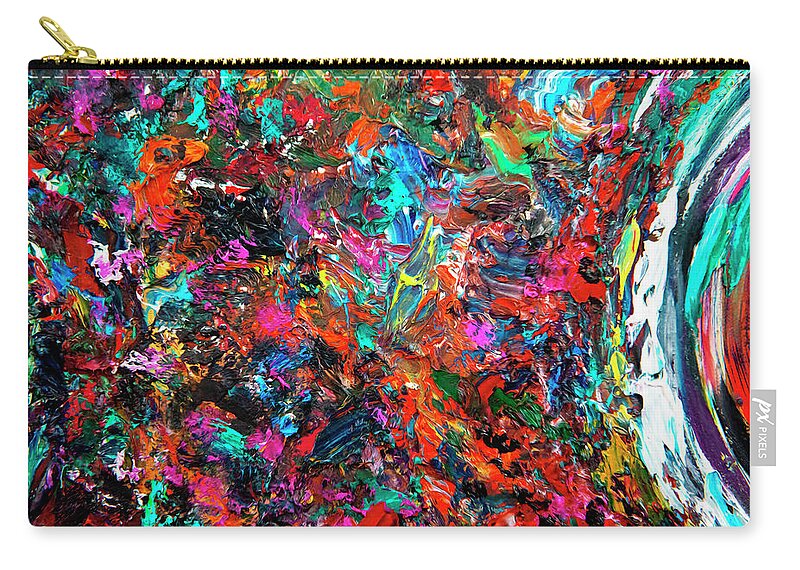 Abstract Zip Pouch featuring the painting Vid-19 Ionosphere by Doug LaRue