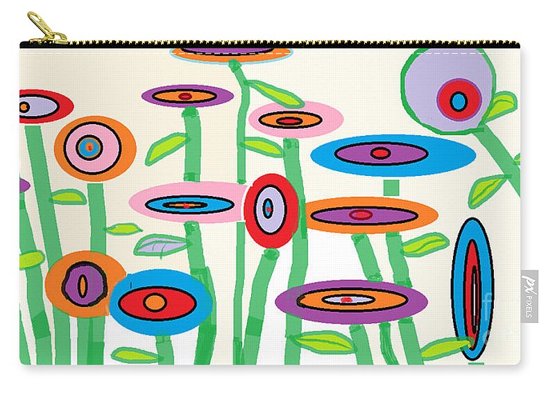 Floral Zip Pouch featuring the digital art Vida by Debra Bretton Robinson