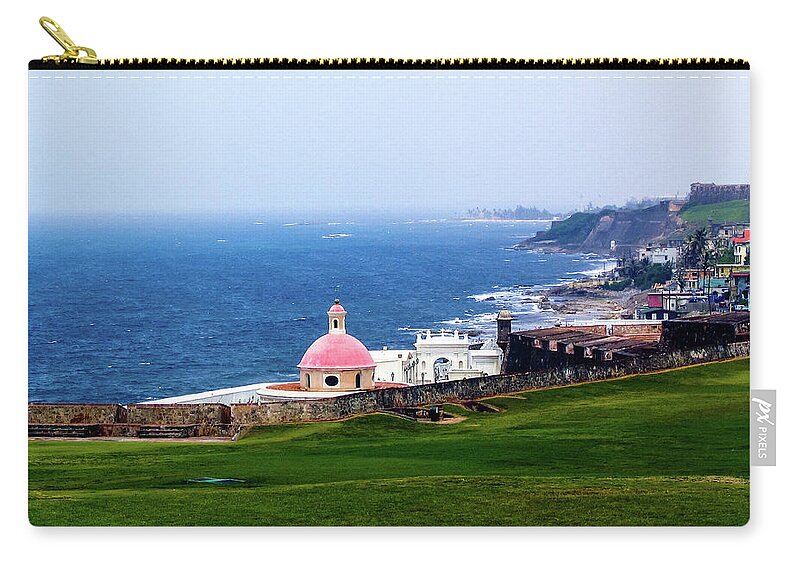 Puerto Rico Zip Pouch featuring the photograph View of sea from El Morro by Aashish Vaidya