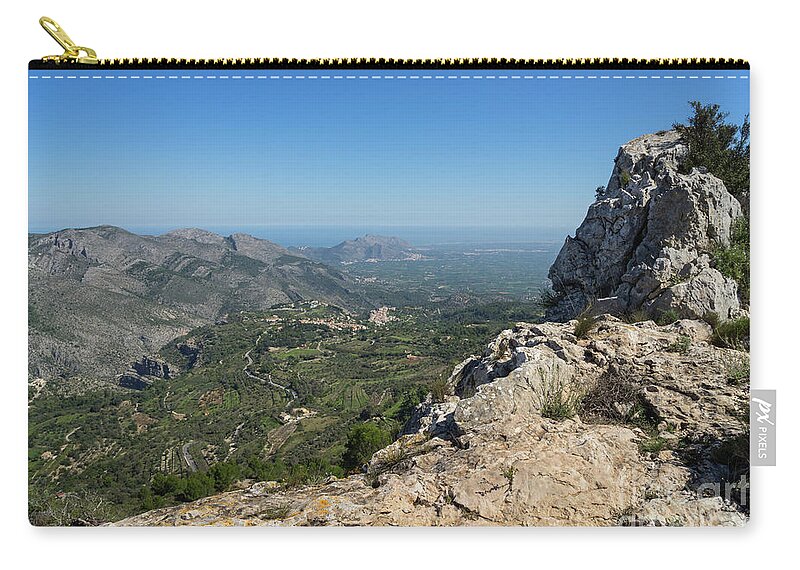 Mountain Ridge Carry-all Pouch featuring the photograph Fields and mountains near the Mediterranean coast by Adriana Mueller