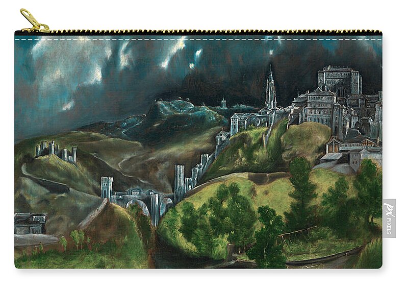 Greek Painters Zip Pouch featuring the painting View of Toledo, circa 1596-1600 by El Greco