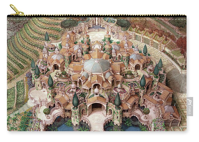 Villa Carry-all Pouch featuring the painting Villa Te by Kurt Wenner