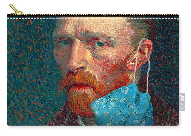 Masked Zip Pouch featuring the digital art Vincent Unmasked by Nikki Marie Smith