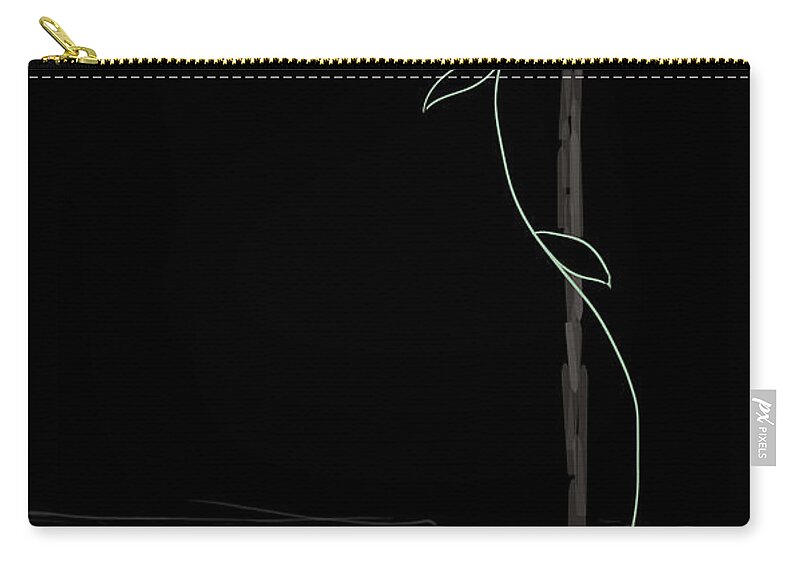 Abstract Zip Pouch featuring the digital art Vine Minimalist Abstract by Kae Cheatham