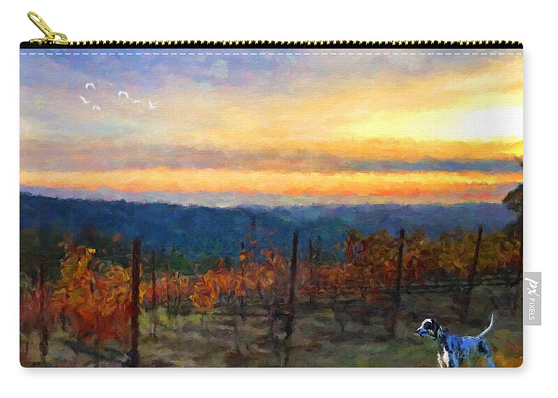 Landscape Zip Pouch featuring the painting Vineyard Sunset, California by Trask Ferrero