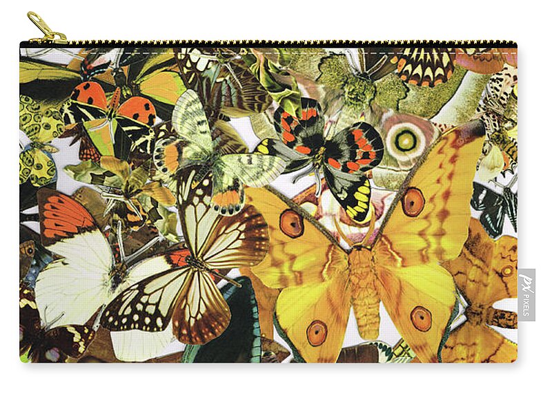 Butterfly Zip Pouch featuring the painting Vintage Butterfly Art - Butterflies Galore - Sharon Cummings by Sharon Cummings