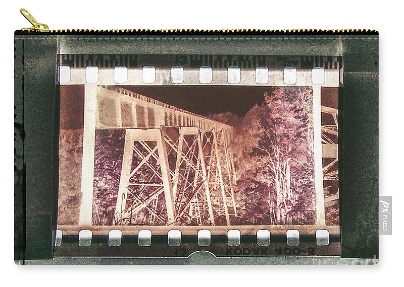Filmstrip Zip Pouch featuring the digital art Vintage Film Negative by Phil Perkins