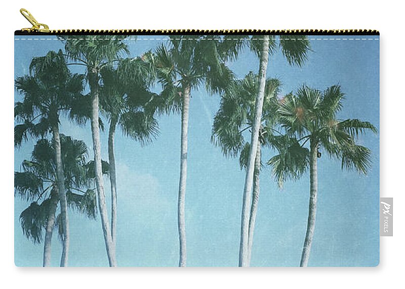 Palms Zip Pouch featuring the photograph Vintage Palms by Laura Fasulo