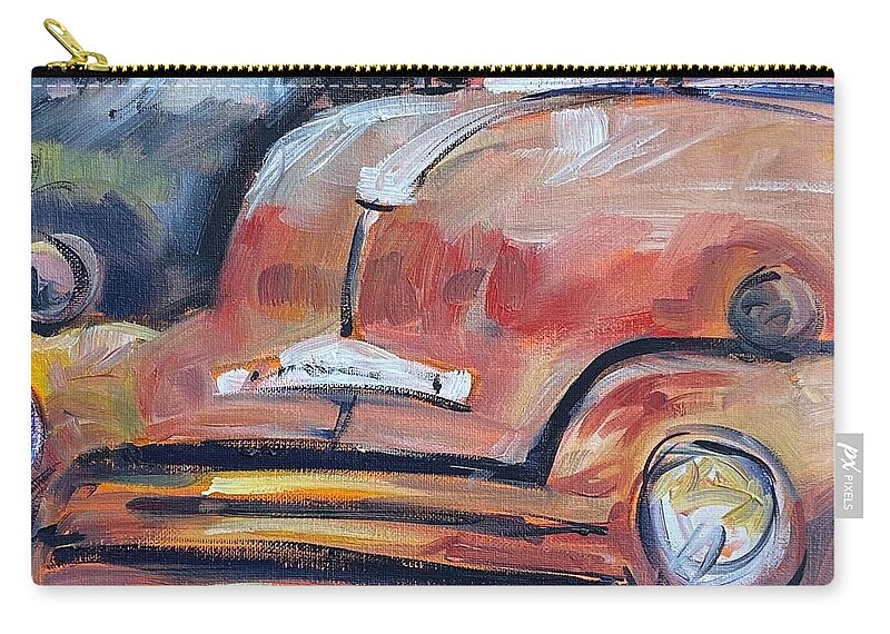 Truck Zip Pouch featuring the painting Vintage Truck by Alan Metzger
