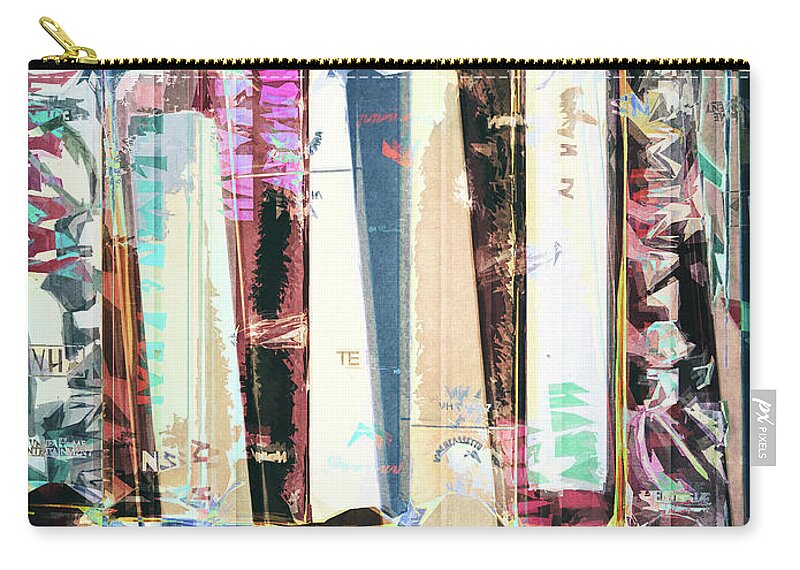 Vcr Carry-all Pouch featuring the digital art Vintage Videos Abstract by Phil Perkins