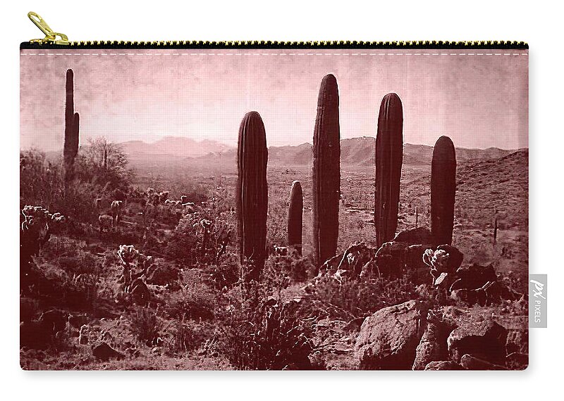 Western Landscape Carry-all Pouch featuring the photograph Vintage View of Table Top Mountain by Judy Kennedy