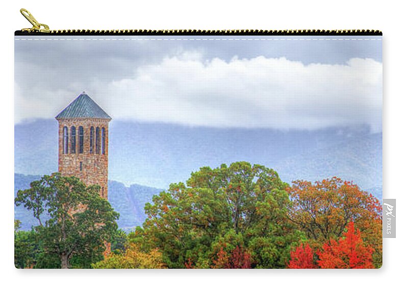 Virginia Zip Pouch featuring the photograph Virginia Mountains Panorama by Mark Andrew Thomas