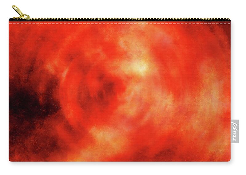 Source Zip Pouch featuring the mixed media Visions of the source 1 - Contemporary Abstract - Abstract Expressionist painting - Red, Orange by Studio Grafiikka