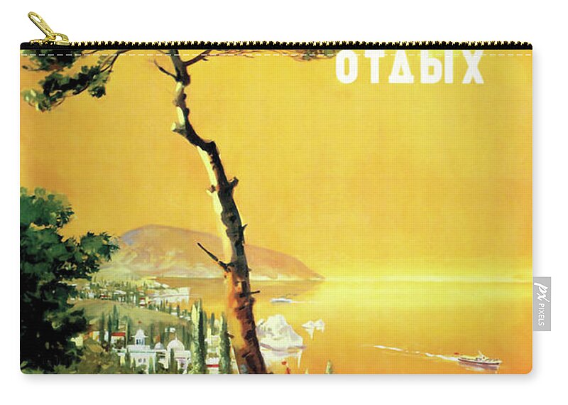 Ussr Zip Pouch featuring the digital art Visit USSR by Long Shot