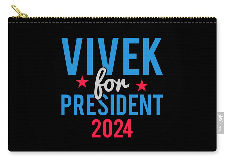 Cool Zip Pouch featuring the digital art Vivek Ramaswamy for President 2024 by Flippin Sweet Gear