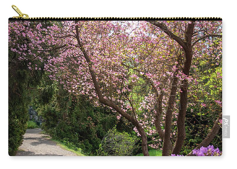 Jenny Rainbow Fine Art Photography Zip Pouch featuring the photograph Vivid Colors of Spring Eden - Dogwood Bloom by Jenny Rainbow