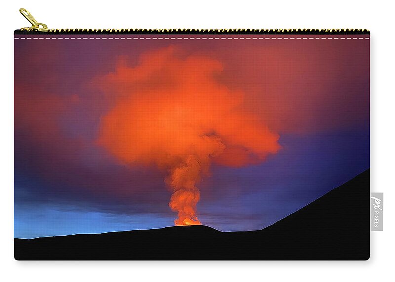 Volcano Zip Pouch featuring the photograph Volcano cloud by Christopher Mathews