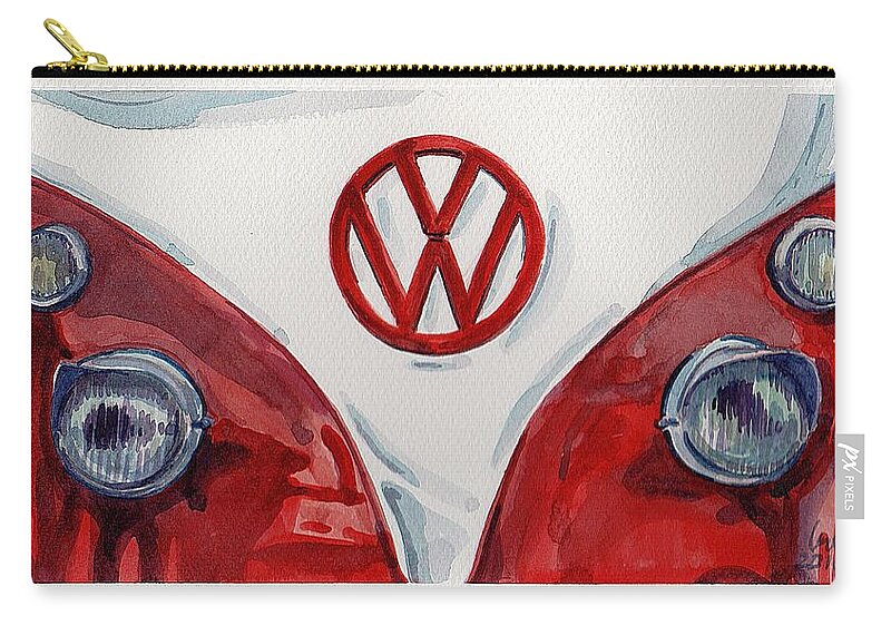 Car Carry-all Pouch featuring the painting Volkswagen by George Cret