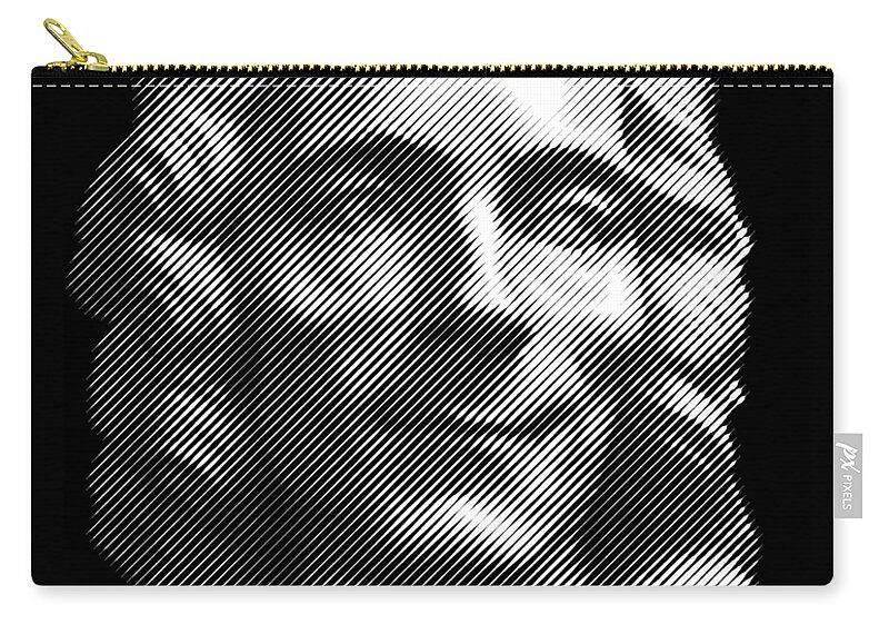 Voltaire Carry-all Pouch featuring the digital art Voltaire portrait by Cu Biz
