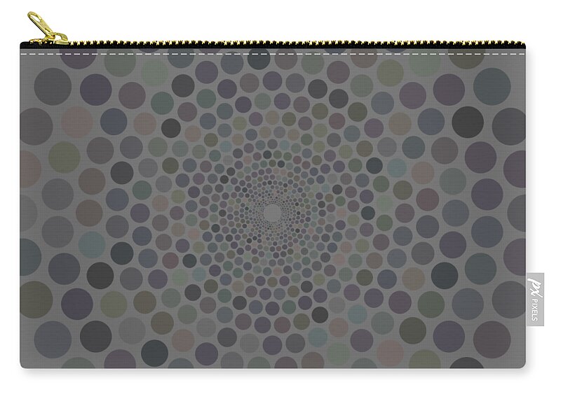  Zip Pouch featuring the painting Vortex Circle - Gray by Hailey E Herrera