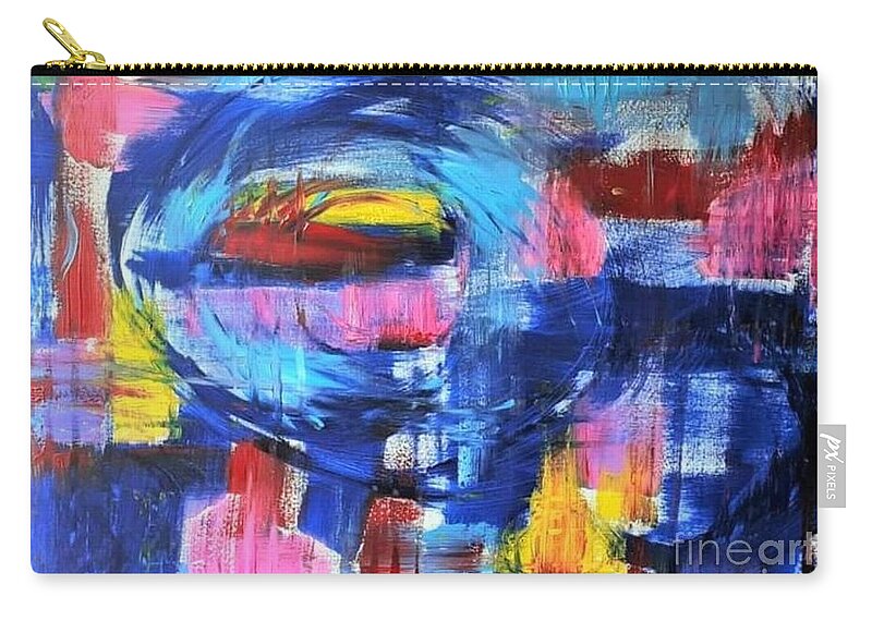 Abstract Painting Zip Pouch featuring the painting w135 enigma II by KUNST MIT HERZ Art with heart