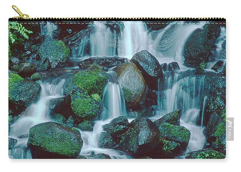 Dave Welling Carry-all Pouch featuring the photograph Wahkeena Falls Columbia River Gorge Nsa Oregon by Dave Welling