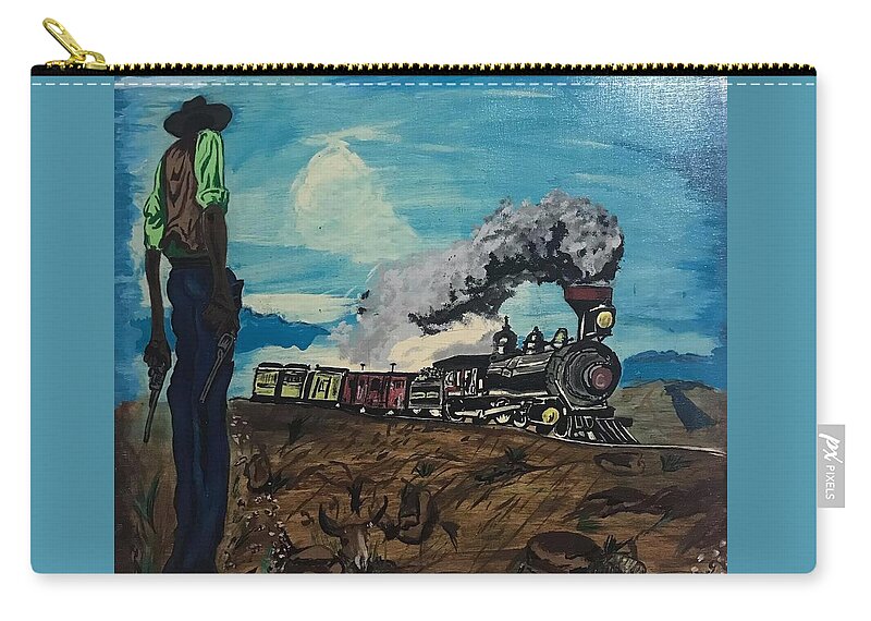  Zip Pouch featuring the painting Waitin in the Cut by Charles Young