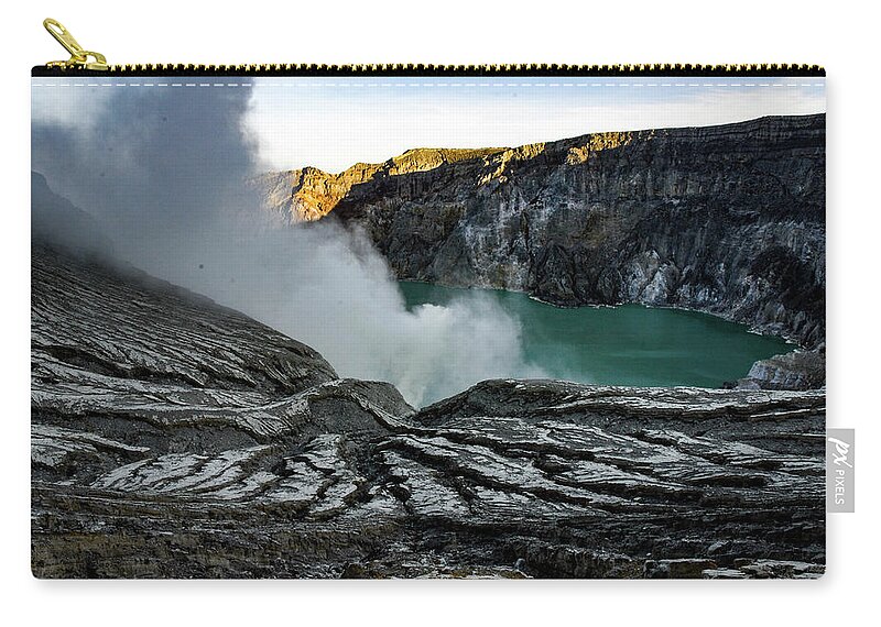 Volcano Carry-all Pouch featuring the photograph Waiting For The Dawn - Mount Ijen Crater, East Java. Indonesia by Earth And Spirit