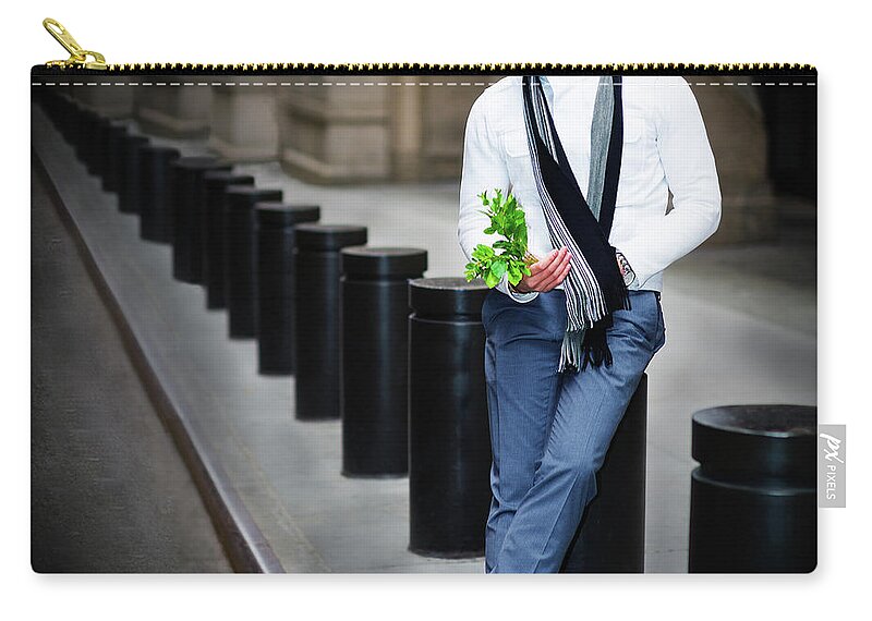 Green Zip Pouch featuring the photograph Waiting for You 120225_1921 by Alexander Image