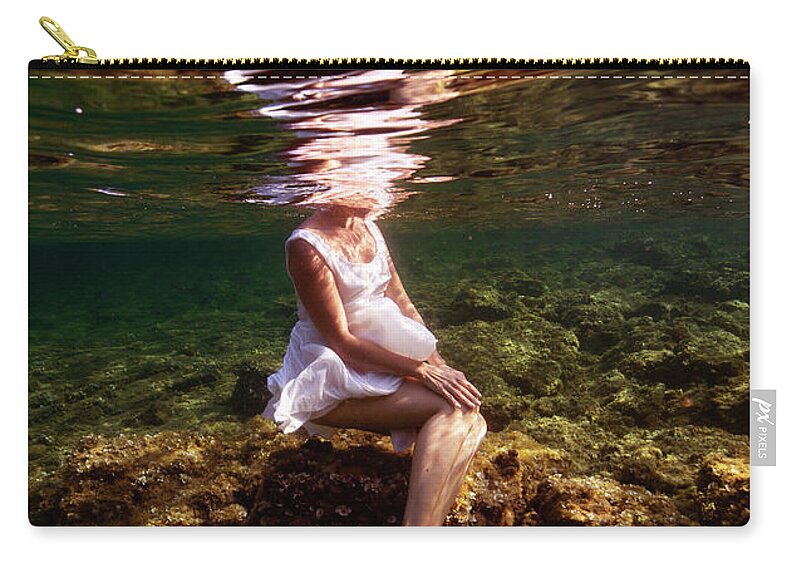 Underwater Zip Pouch featuring the photograph Waiting by Gemma Silvestre